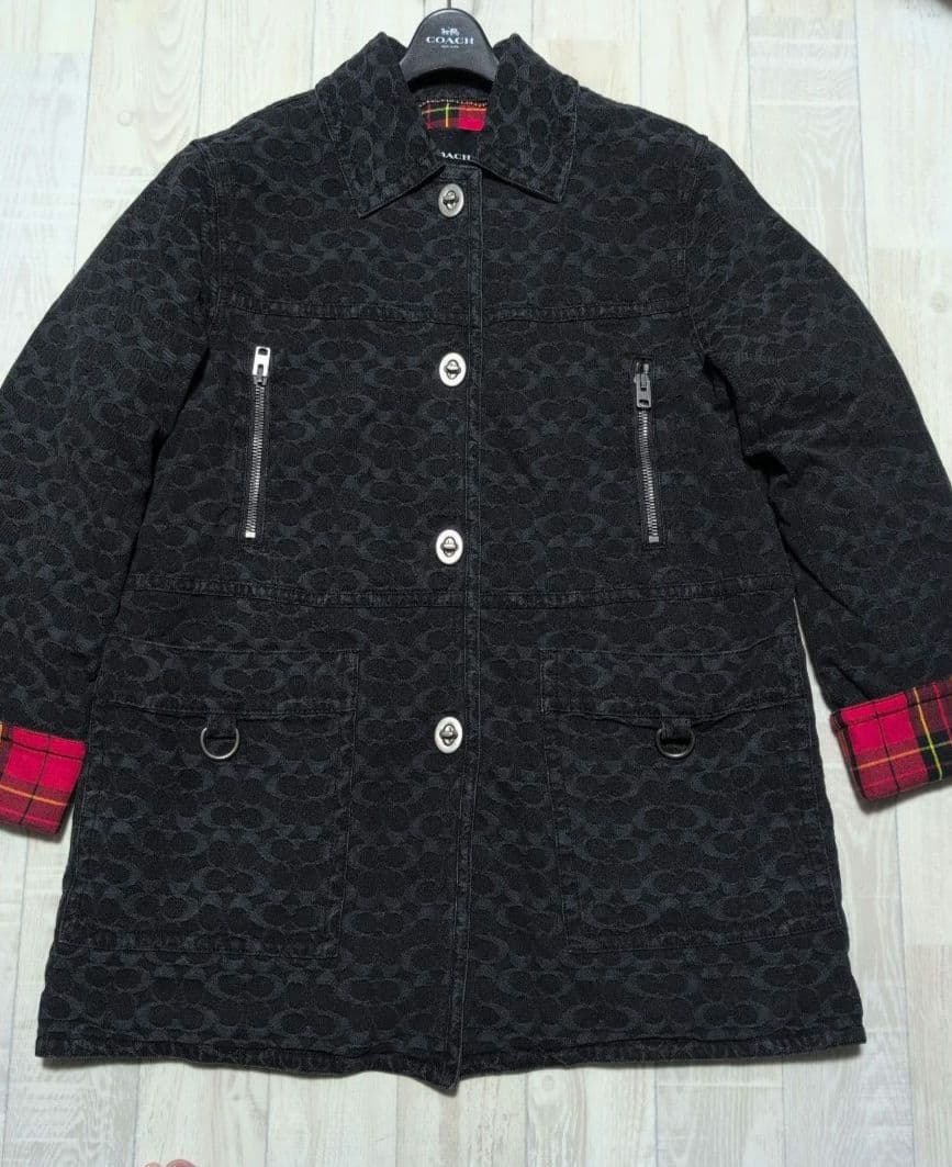 COACH コーチ シグネチャー ジャカード デニム レディース XS