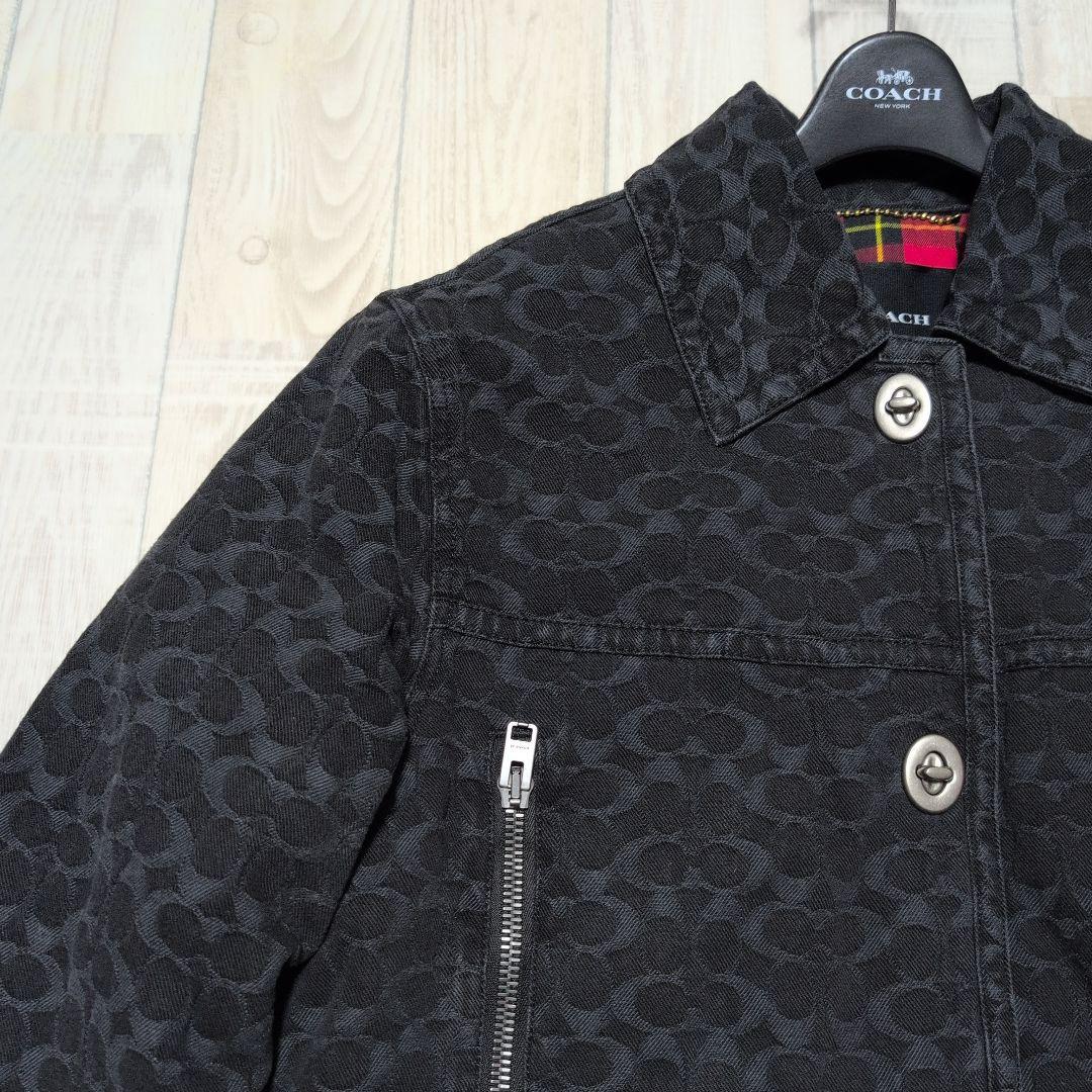 COACH コーチ シグネチャー ジャカード デニム レディース XS