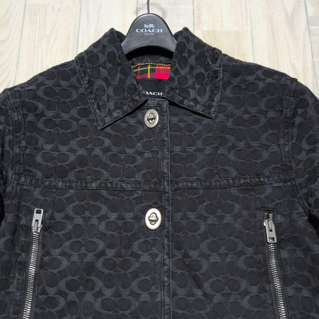 COACH コーチ シグネチャー ジャカード デニム レディース XS