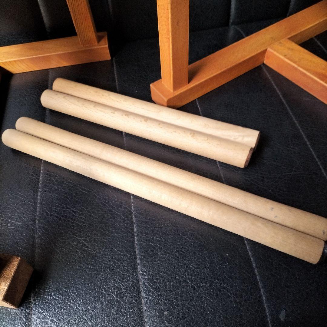 民謡　長唄　平胴太鼓　平太鼓（木製太鼓台　バチ付き）セット中古品