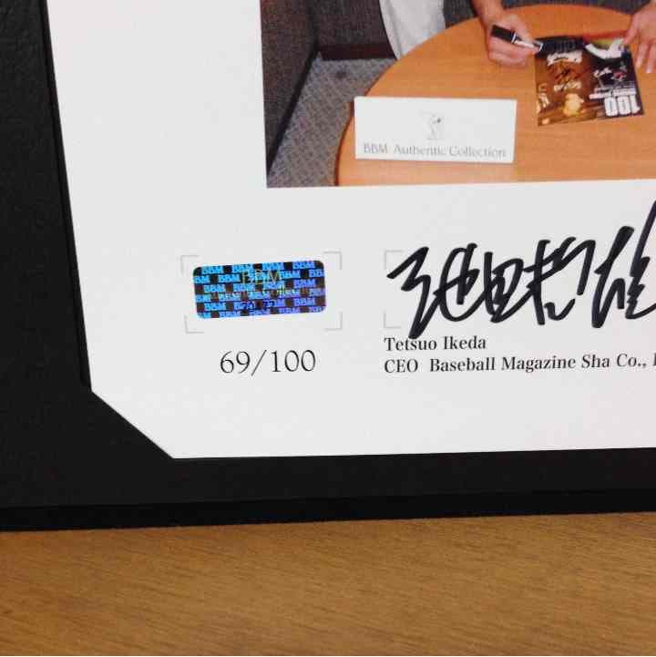 ソフトバンクフォークス松田 100H記念フォト （直筆サイン入