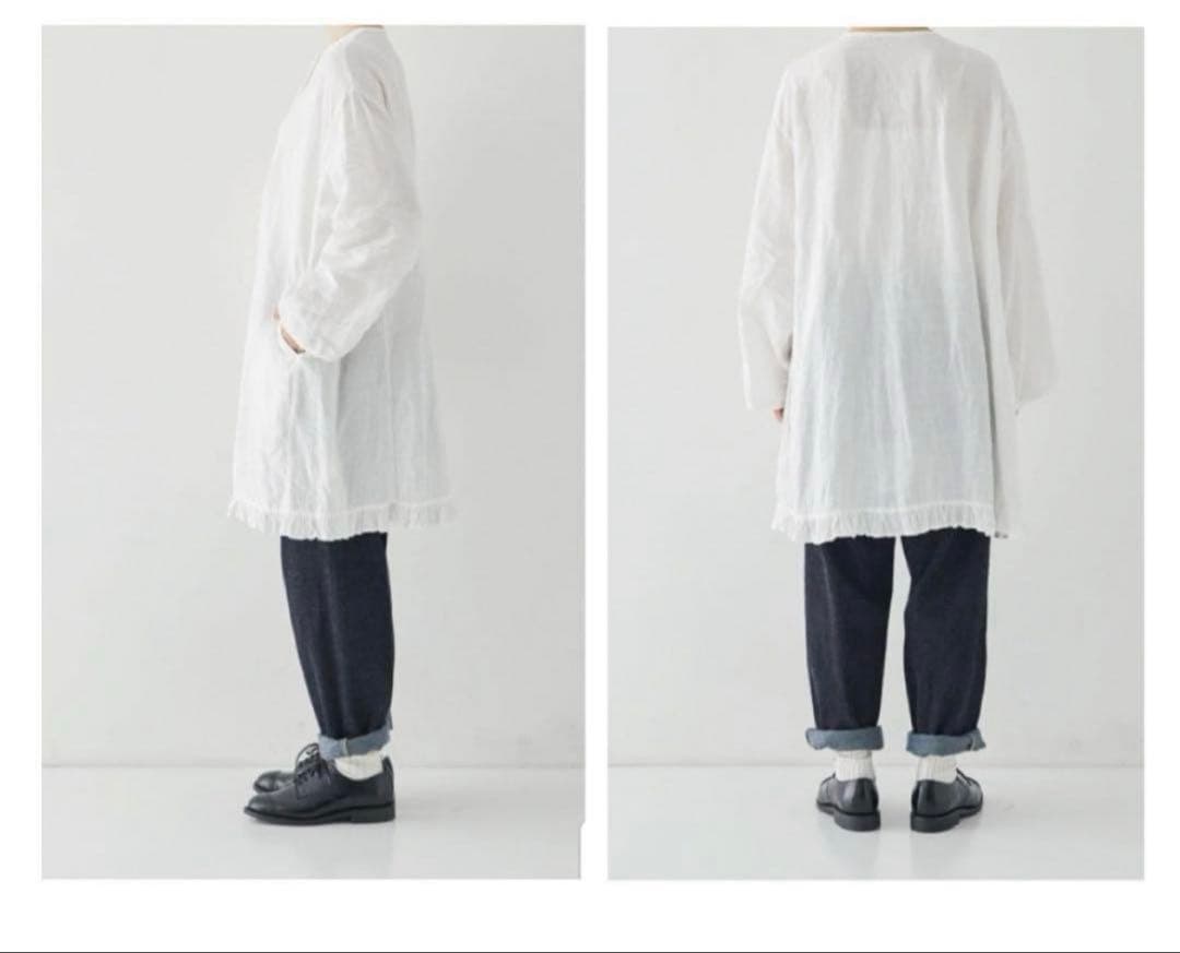 ネストローブ リネン近江晒しプチフリルチュニック