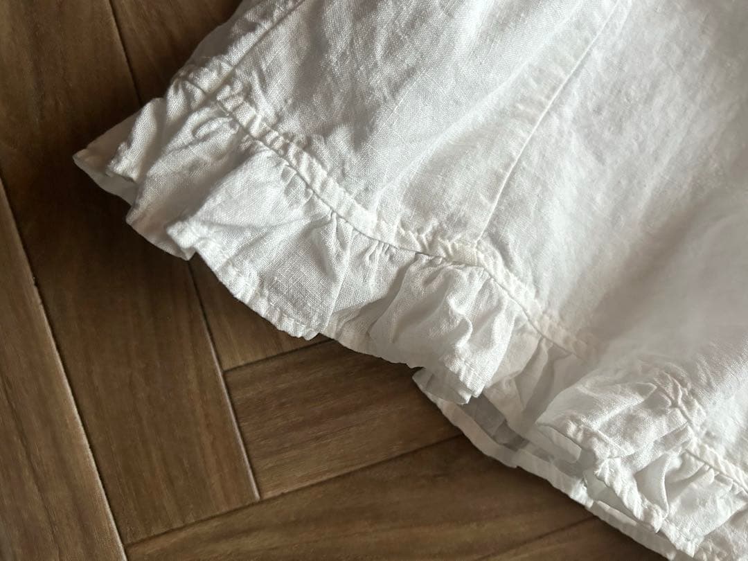 ネストローブ リネン近江晒しプチフリルチュニック