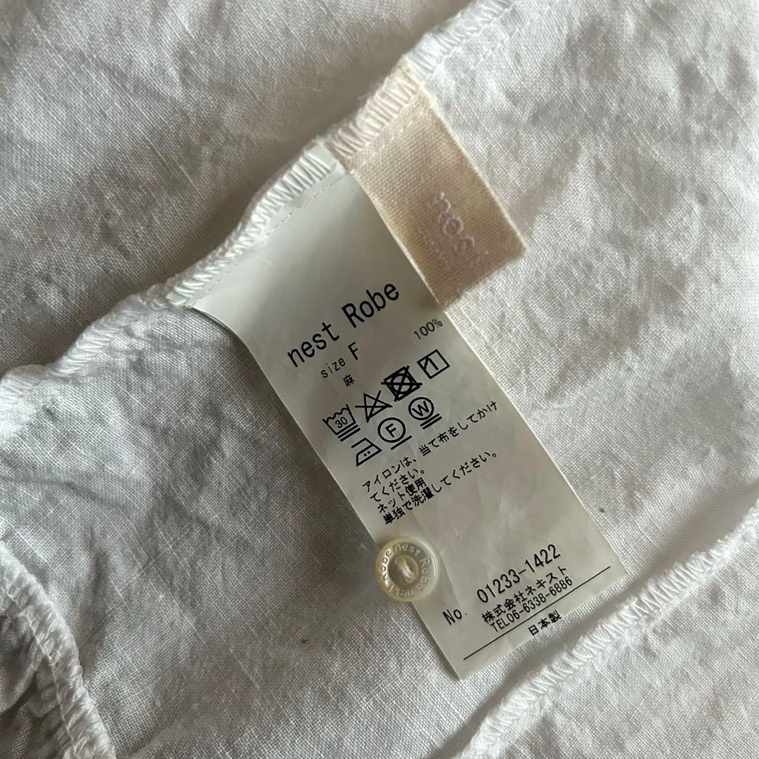 ネストローブ リネン近江晒しプチフリルチュニック