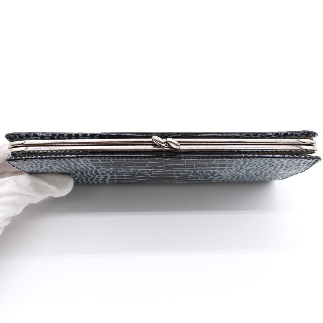 【美品】VivienneWestwood クロコ型押し がま口財布 長財布