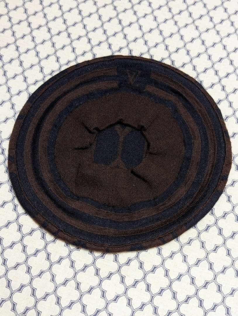 ルイヴィトン 帽子 ニットベレー 茶 黒 LOUIS VUITTON