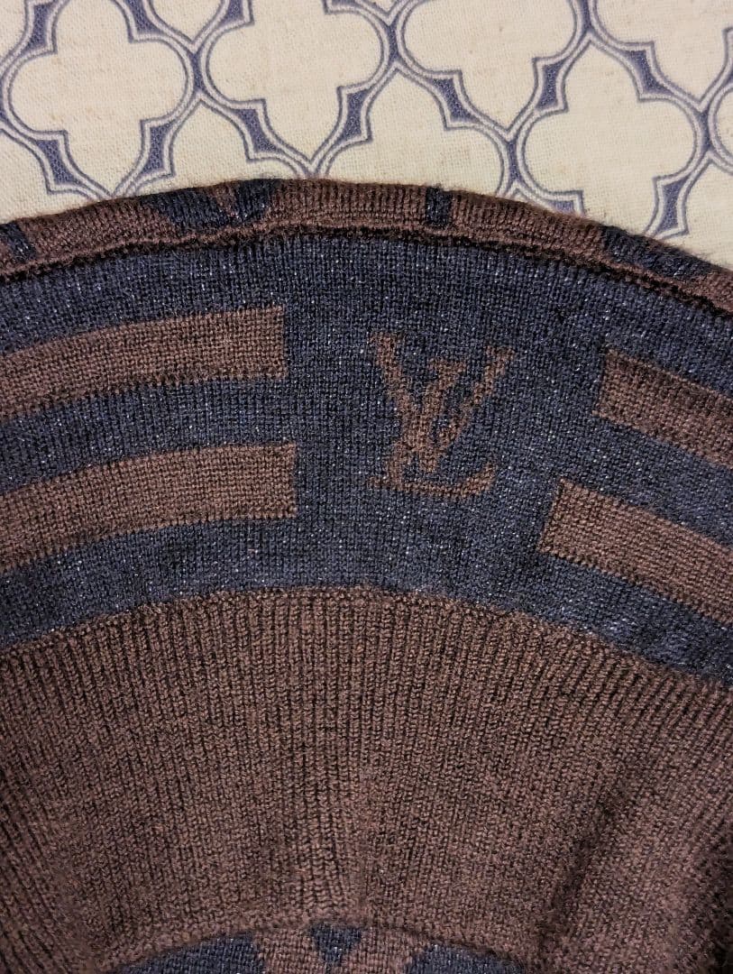 ルイヴィトン 帽子 ニットベレー 茶 黒 LOUIS VUITTON