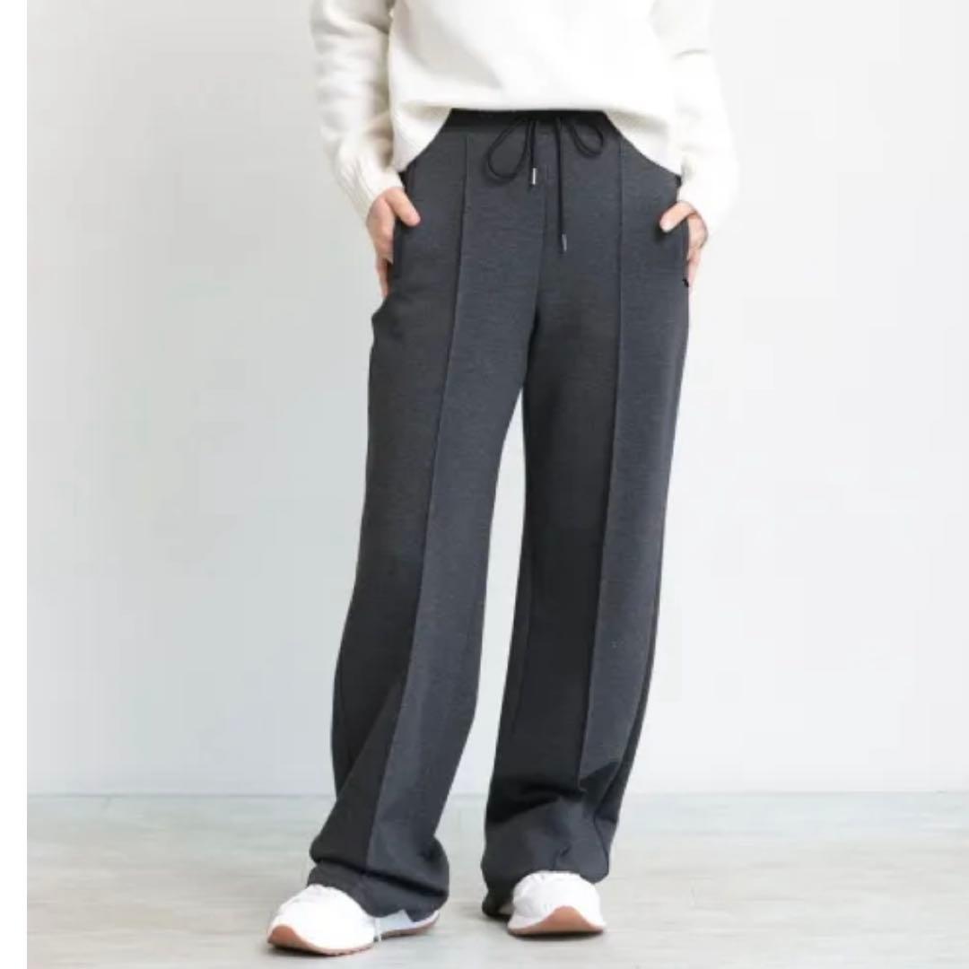 02352 セオリー　ダブルニット イージー トラックパンツ　グレー　P