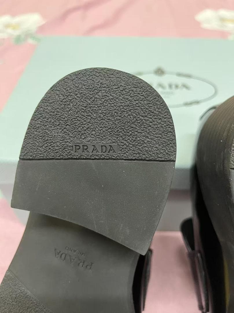 極美品 PRADA ブラック ローファー 厚底 37