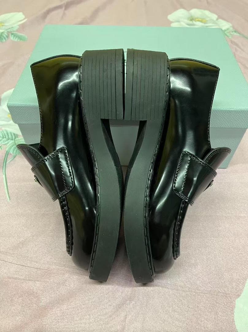 極美品 PRADA ブラック ローファー 厚底 37