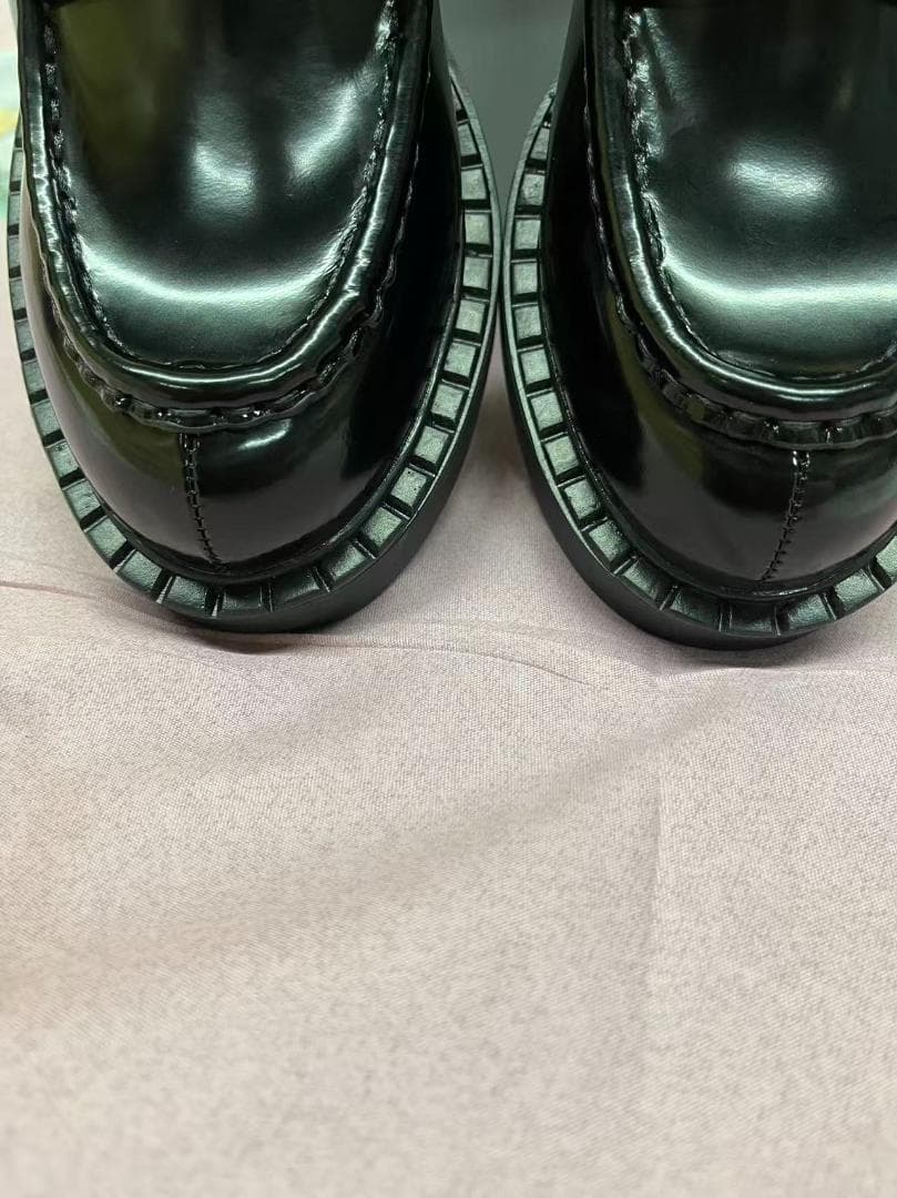 極美品 PRADA ブラック ローファー 厚底 37
