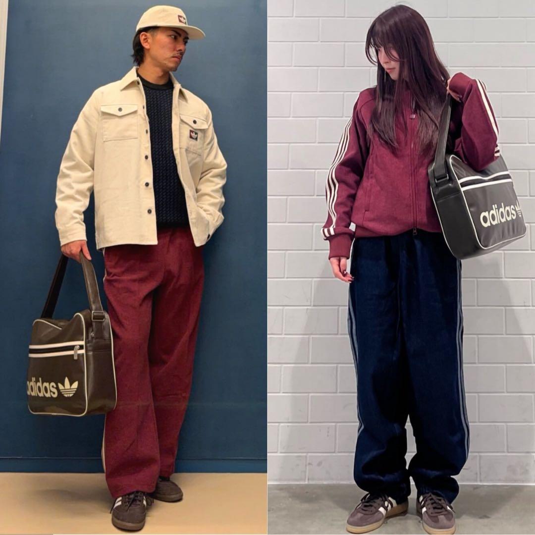 新品⭐️adidas フェイクレザー バッグ OG エアライナー ダークブラウン