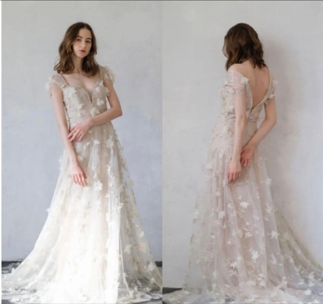 フラワーレース バックVドレス（W245） dressproduction