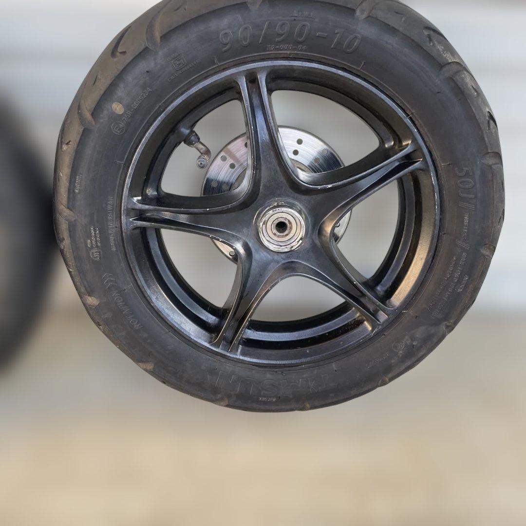 ヤマハジョグZR スポーツ用ホイール 90/90-10 5本スポーク 前後セット