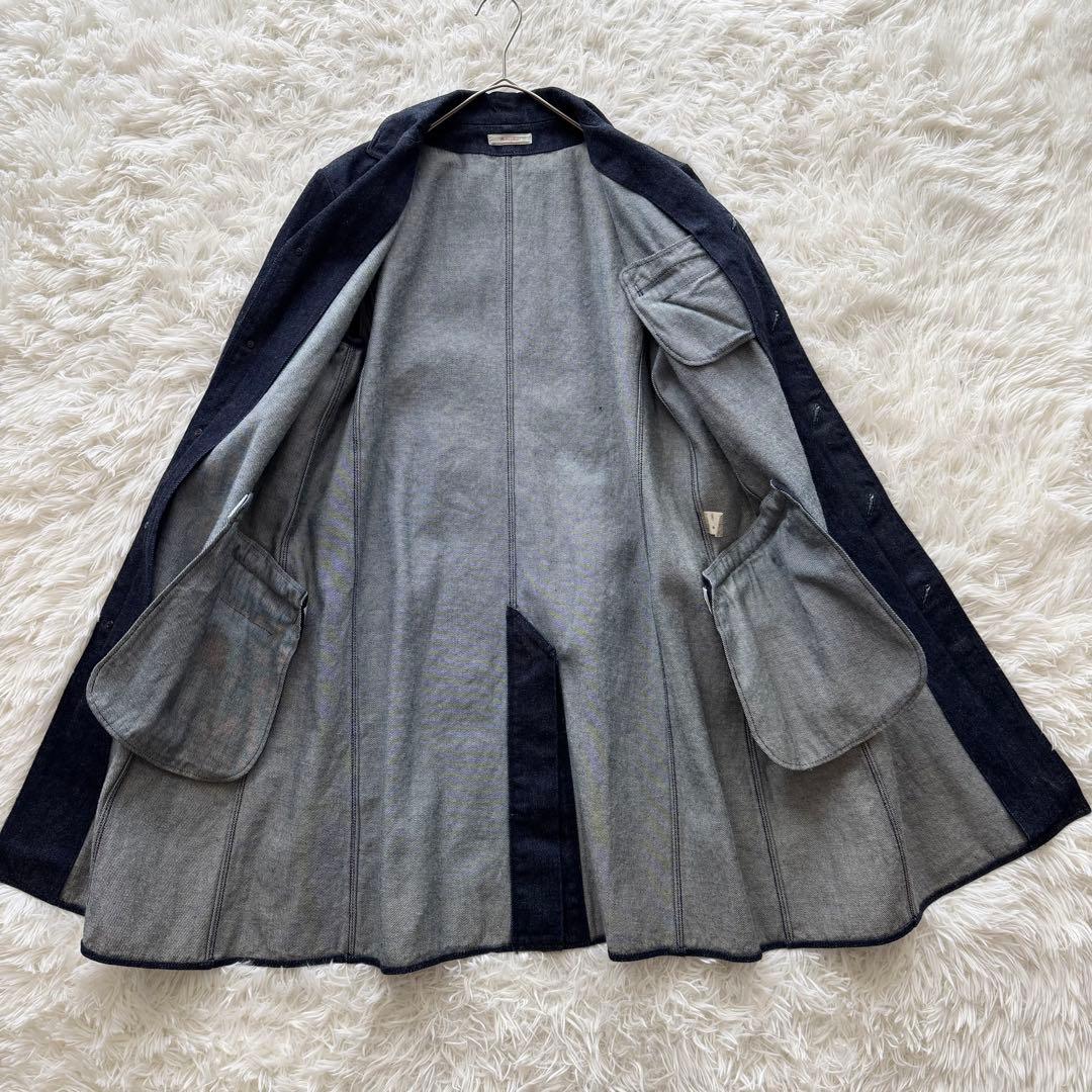 【ヨーガンレール】デニムコート　ロング Lサイズ　インディゴ