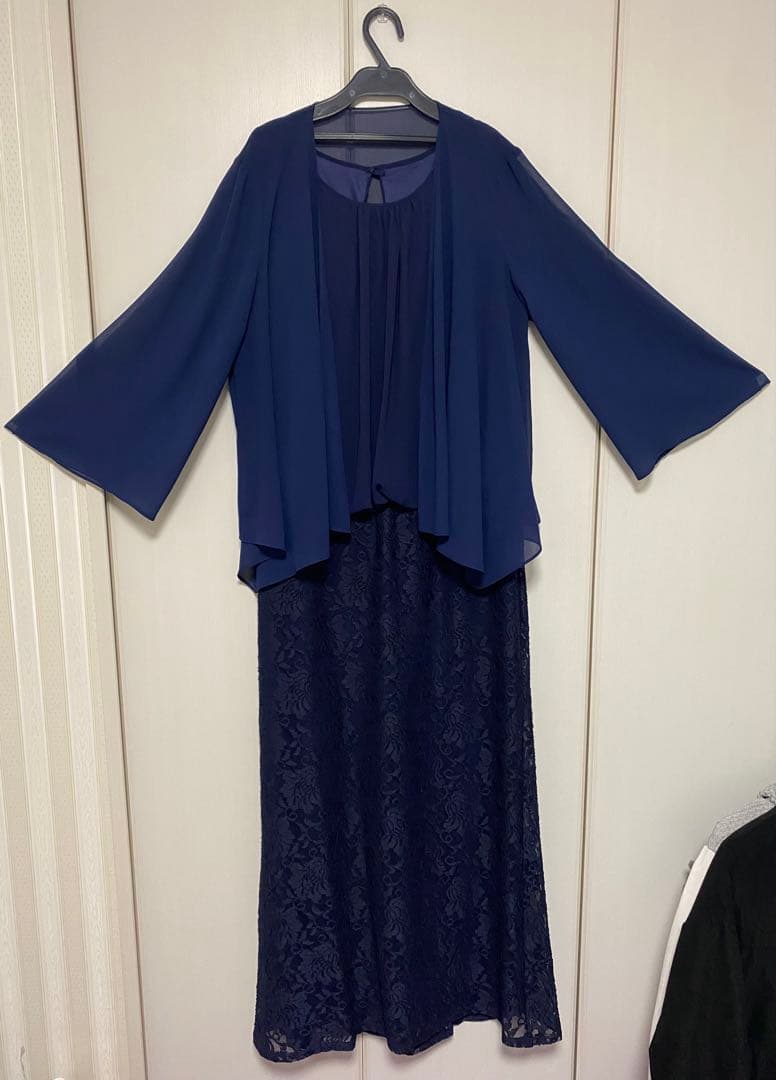 【超美品】マーメイドドレス　ボレロ2点セット　ネイビー