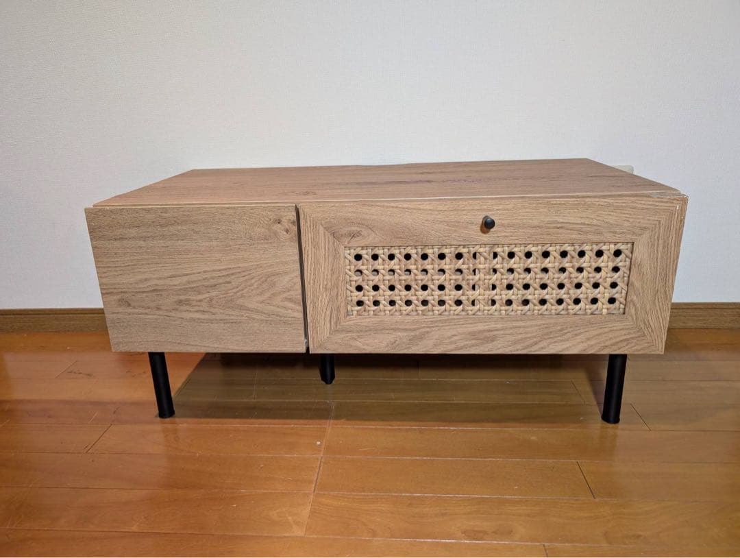 ★るみ★LOWYA ラタン調テレビボード テレビ台 収納棚木製棚