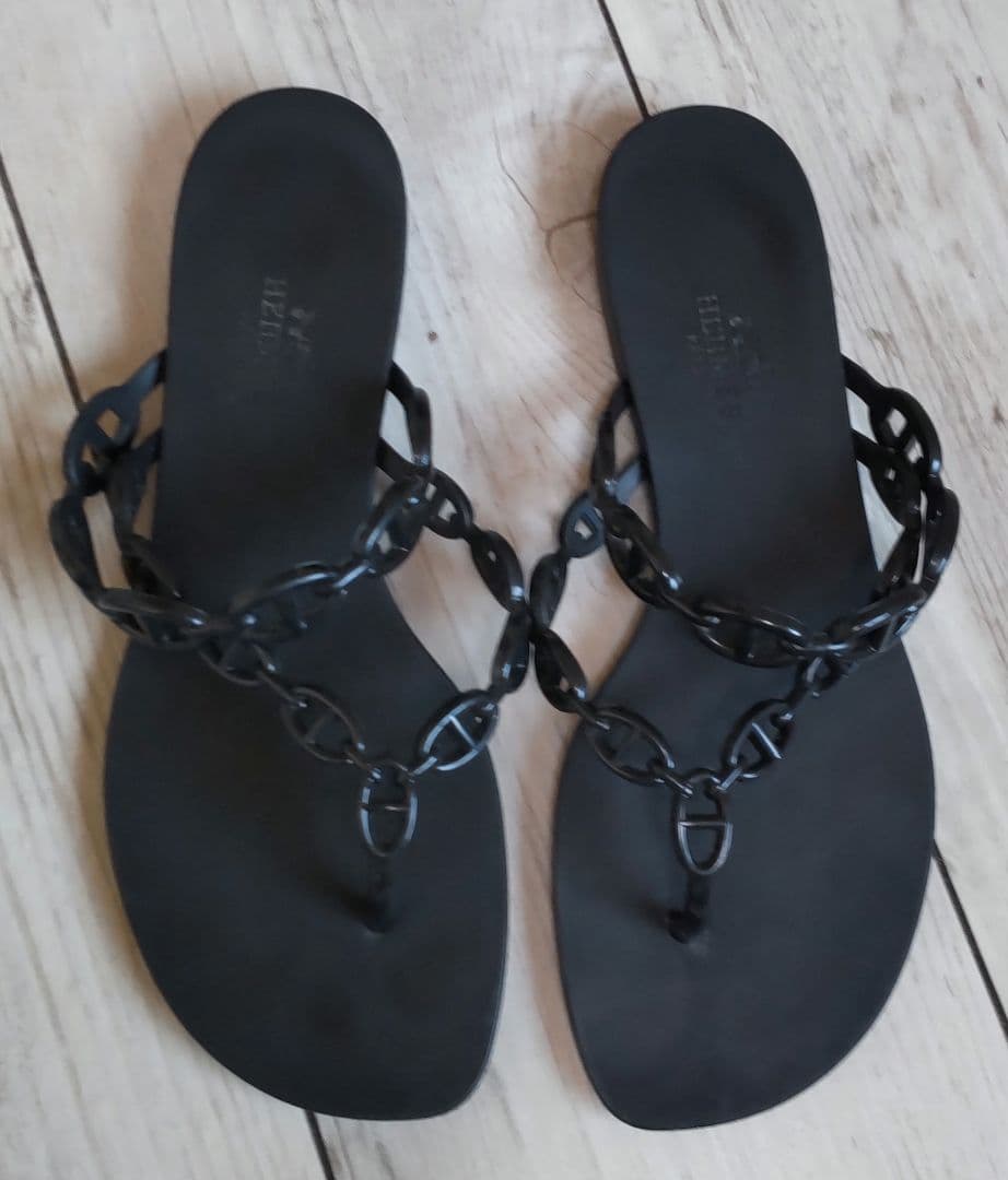 エルメス　サンダル　アイランド　ノワール　シェーヌダンクル