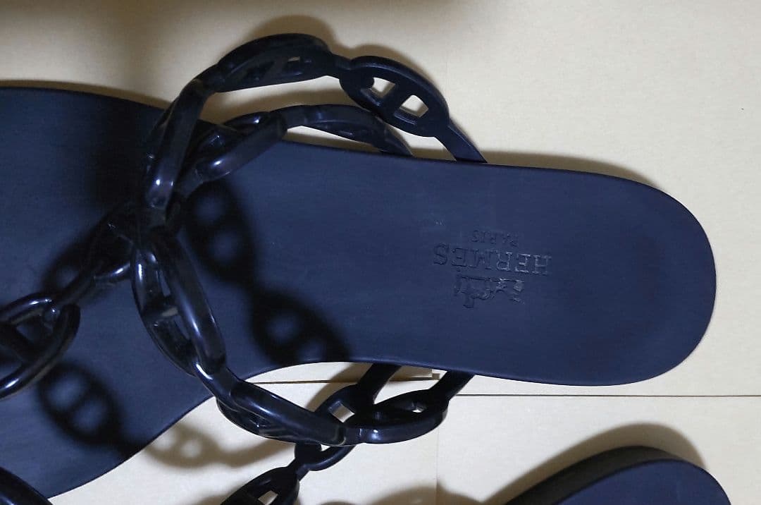 エルメス　サンダル　アイランド　ノワール　シェーヌダンクル