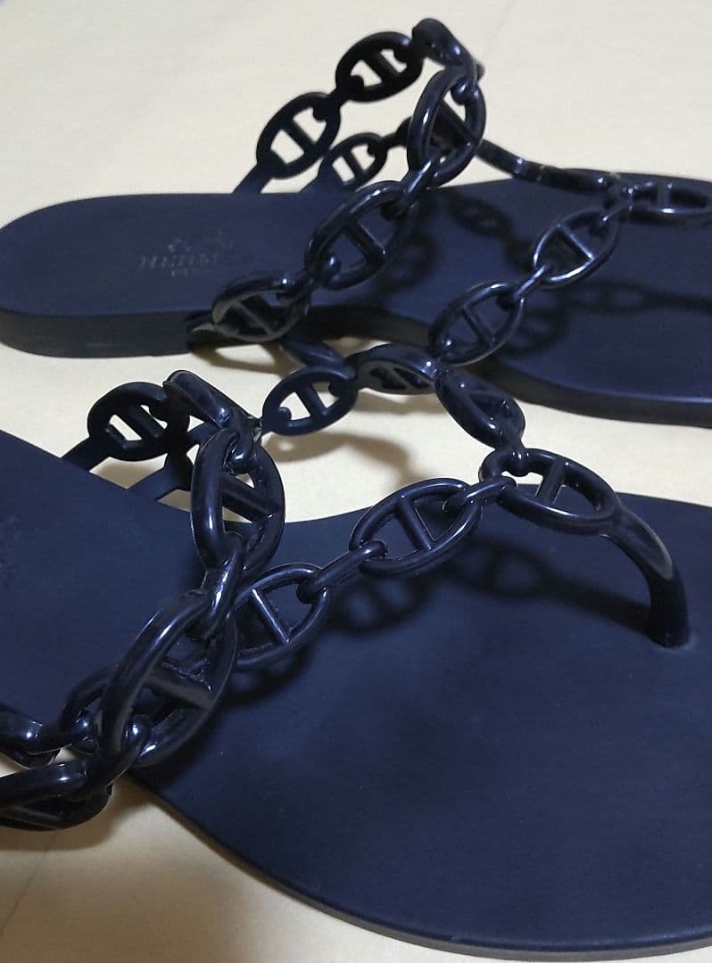 エルメス　サンダル　アイランド　ノワール　シェーヌダンクル