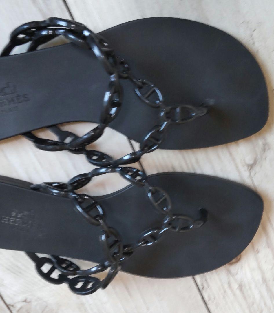 エルメス　サンダル　アイランド　ノワール　シェーヌダンクル