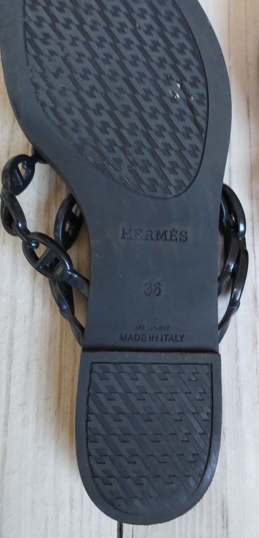 エルメス　サンダル　アイランド　ノワール　シェーヌダンクル