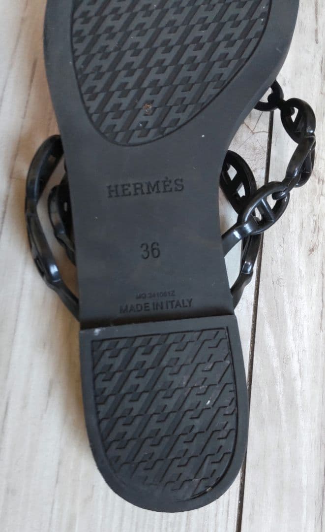 エルメス　サンダル　アイランド　ノワール　シェーヌダンクル