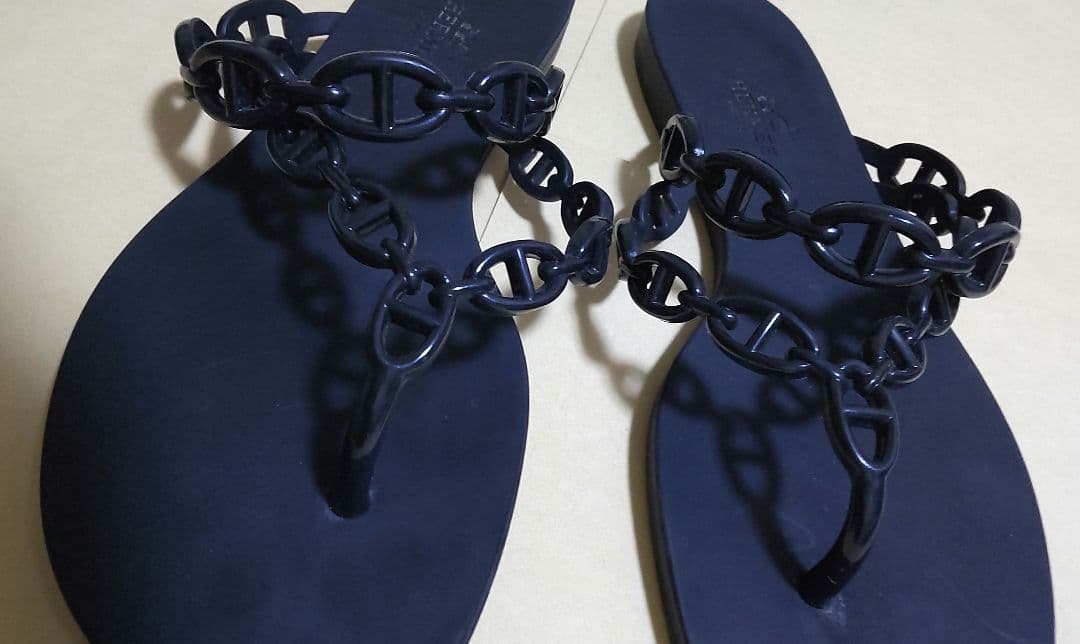 エルメス　サンダル　アイランド　ノワール　シェーヌダンクル