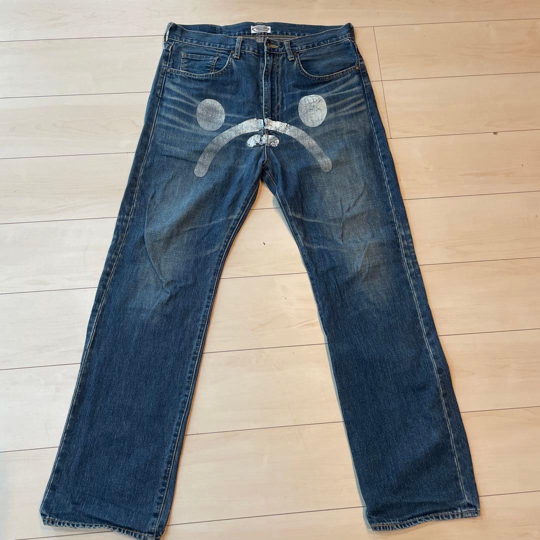 APE デザインデニムパンツ 顔プリント