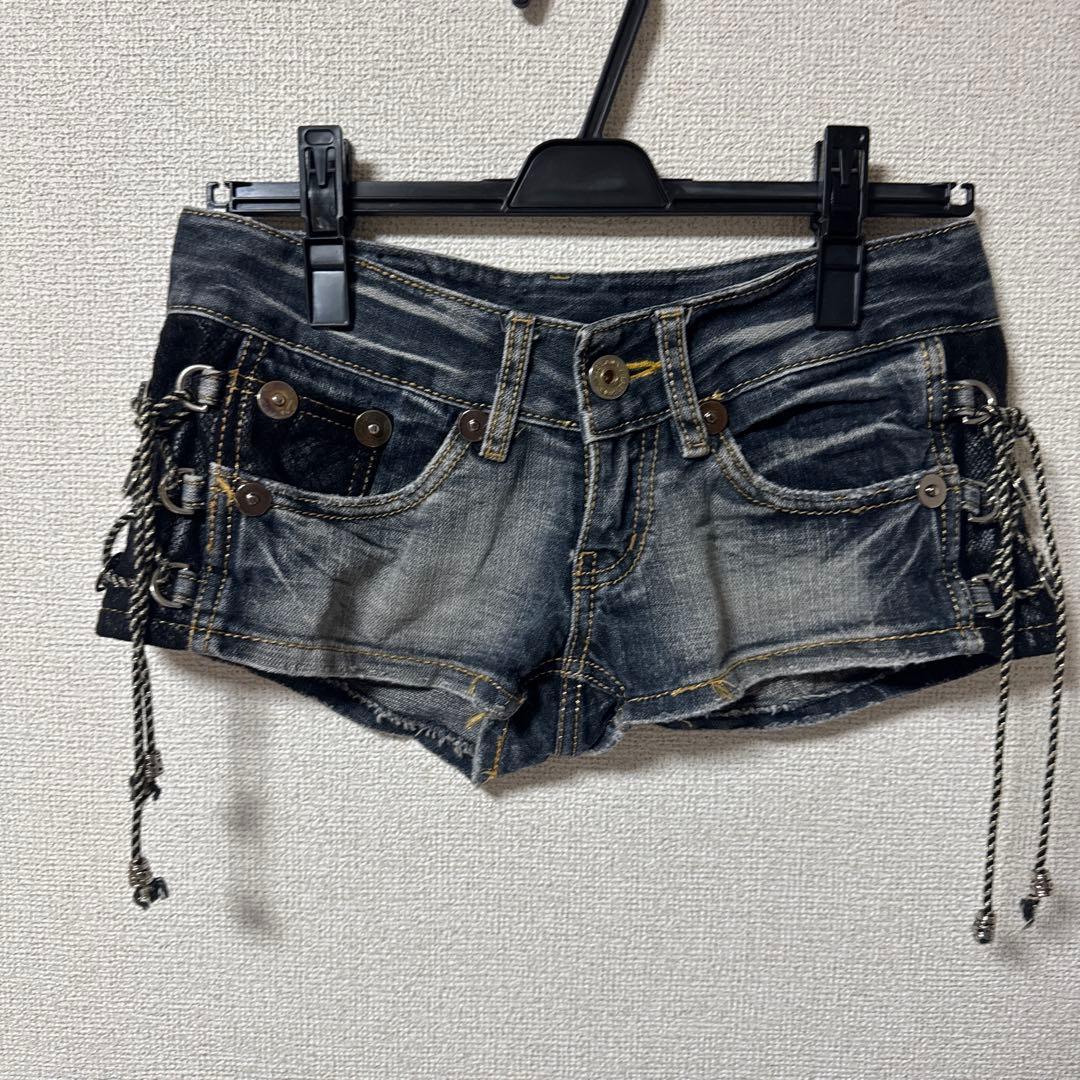 SONGEURd.i.a. 両サイド編み上げマイクロ丈パンツ