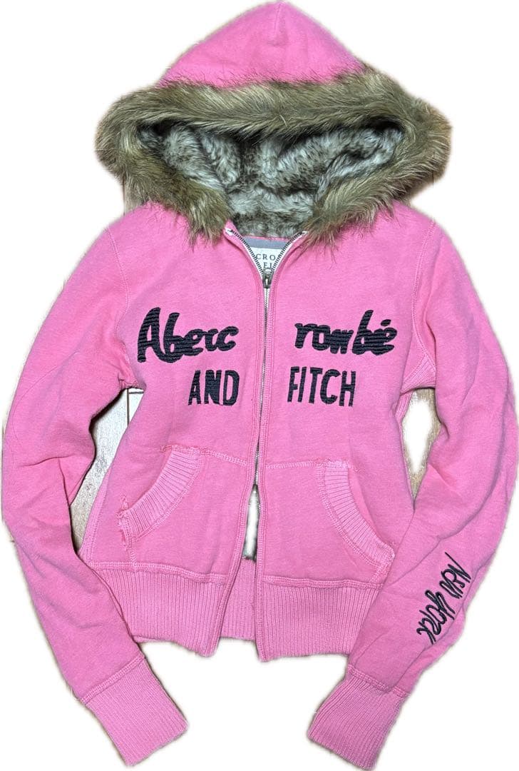 Abercrombie&fitch fur zip hoodie y2k ギャル
