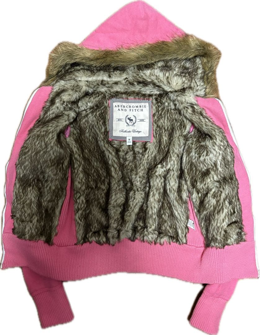 Abercrombie&fitch fur zip hoodie y2k ギャル