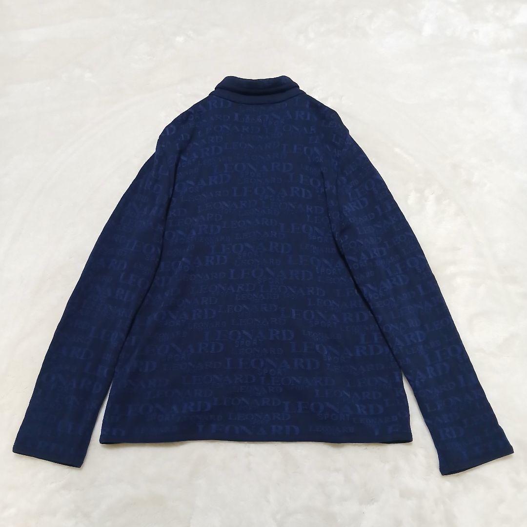 【極美品】LEONARD ストレッチテーラードジャケット シャドーロゴ総柄 銀釦