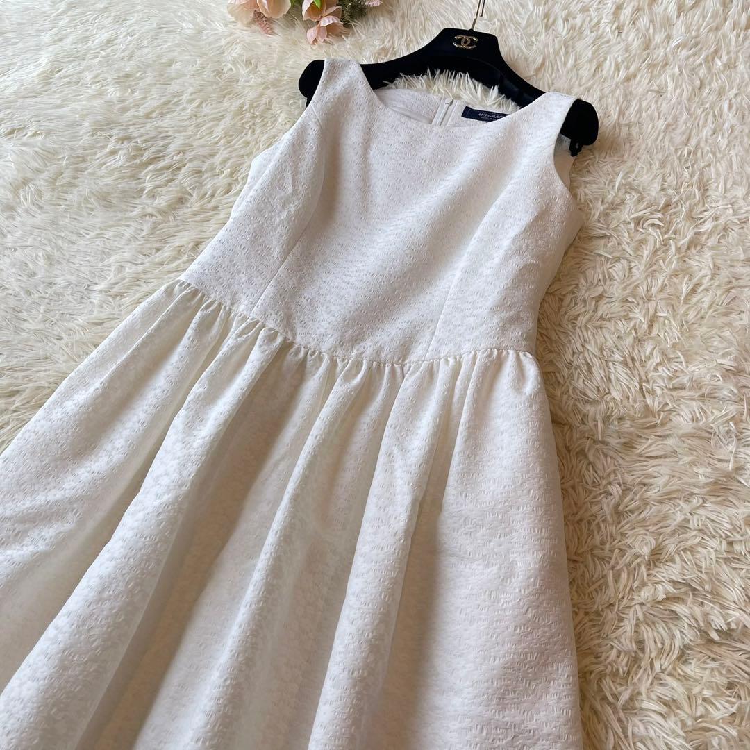 極美品 M'S GRACY 2024年 ジャガード ワンピース ホワイト 38