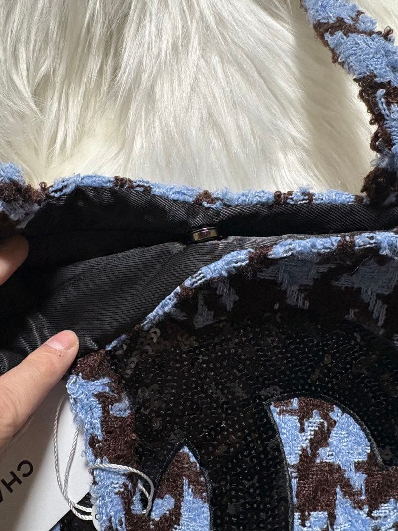 Y*様 シャネル CHANEL 千鳥 ブルー スパンコール トートバッグ