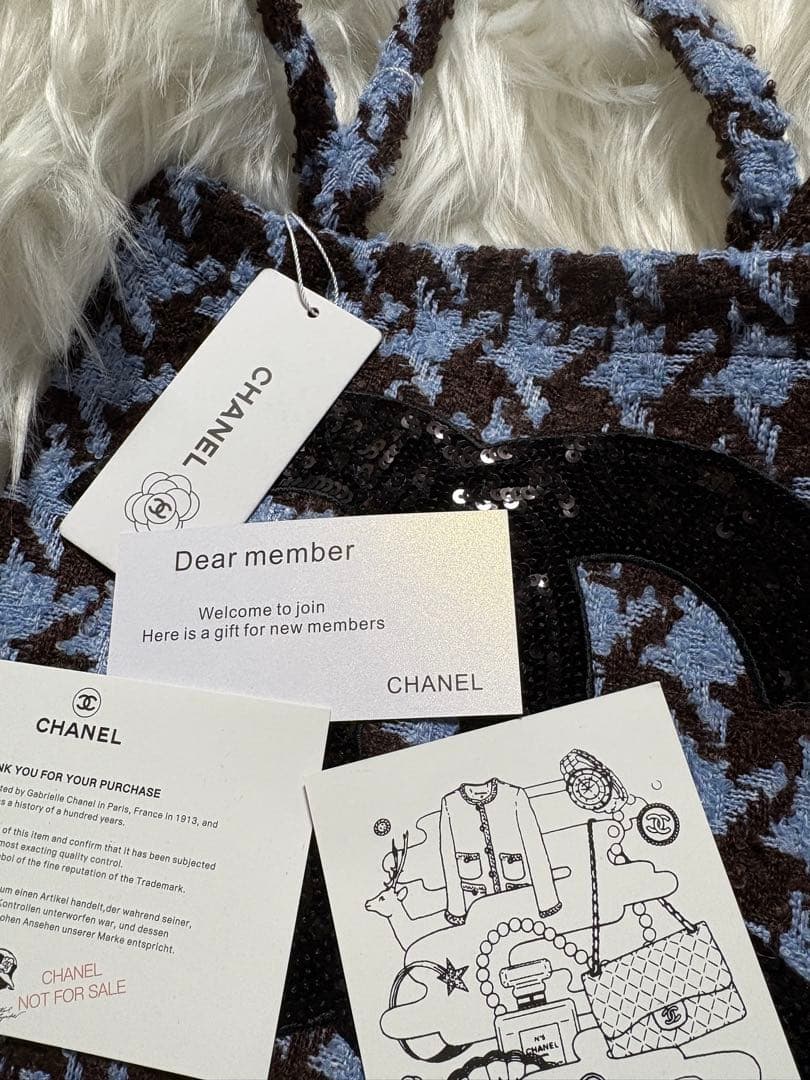 Y*様 シャネル CHANEL 千鳥 ブルー スパンコール トートバッグ