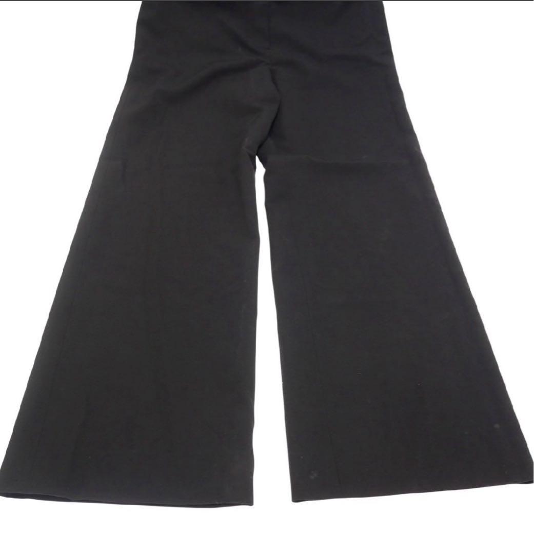 シャネルCHANELワイドパンツズボン黒ブラックココマーク２ボタンM38極美品