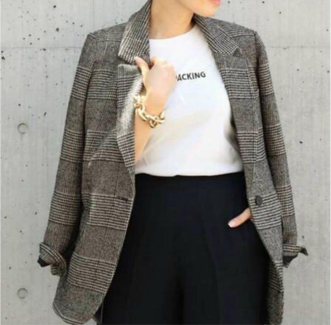 美品✨　POMANDERE グレンチェック　ジャケット　イタリア製