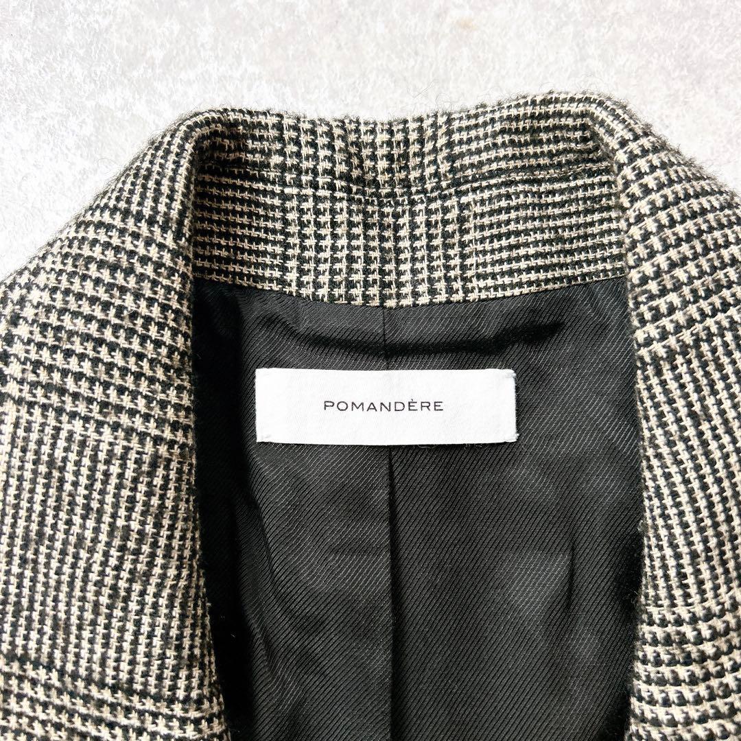 美品✨　POMANDERE グレンチェック　ジャケット　イタリア製