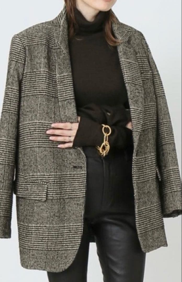 美品✨　POMANDERE グレンチェック　ジャケット　イタリア製