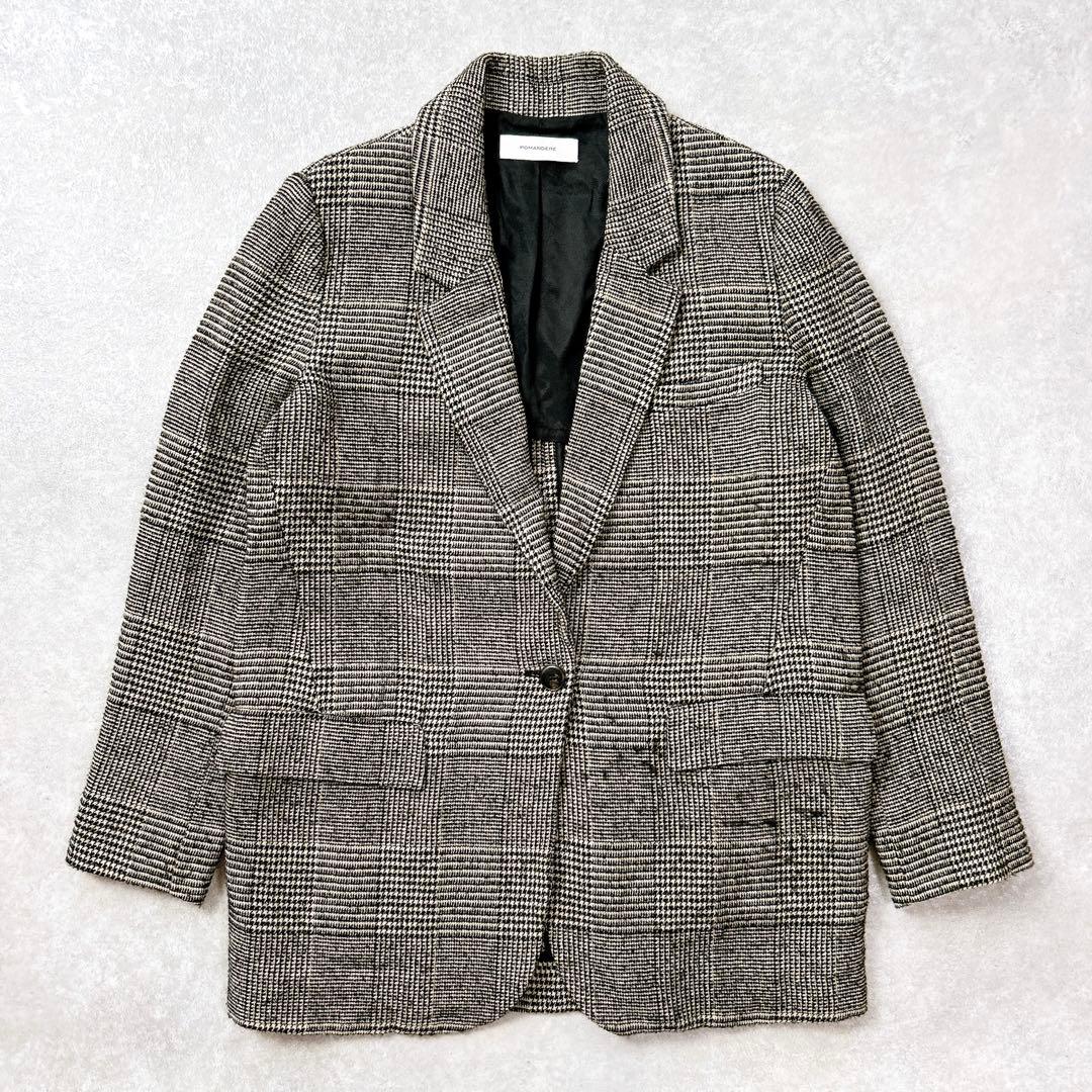美品✨　POMANDERE グレンチェック　ジャケット　イタリア製