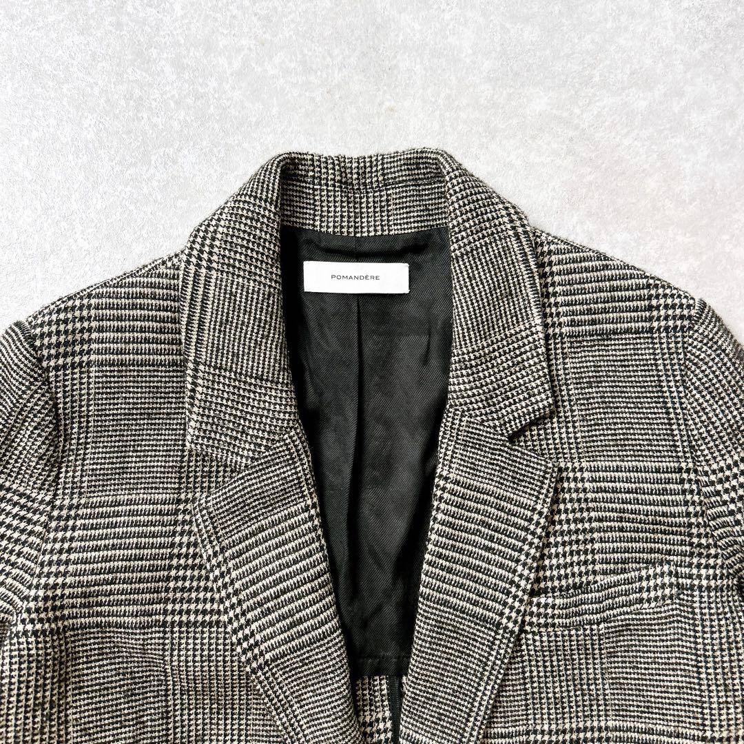 美品✨　POMANDERE グレンチェック　ジャケット　イタリア製