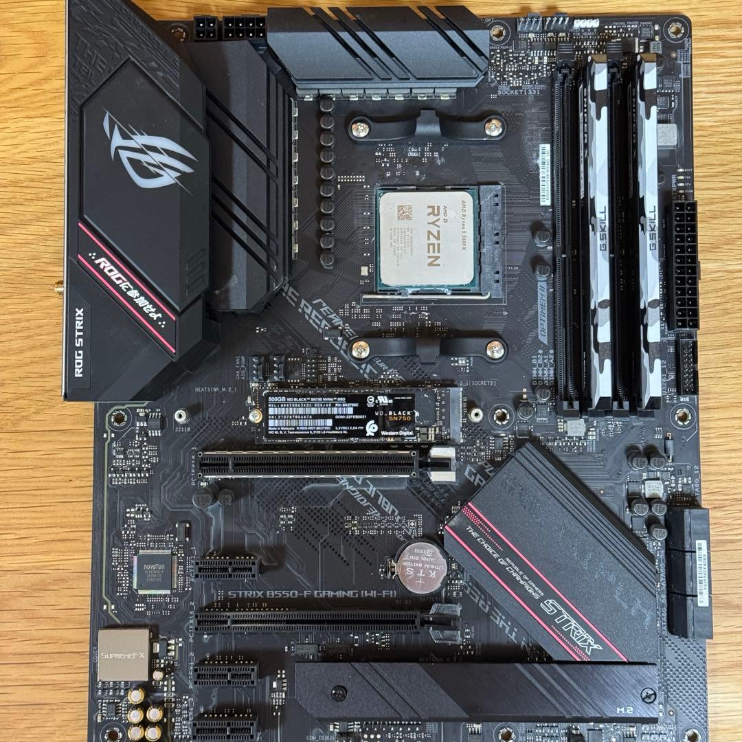 AMD 5600X+ROG B550-F メモリ16G SSD500Gセット