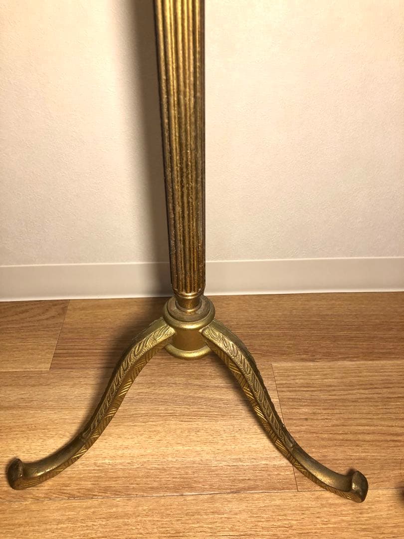 アンティーク 真鍮 コートスタンド ポールハンガー ヴィンテージ ブラス 木製