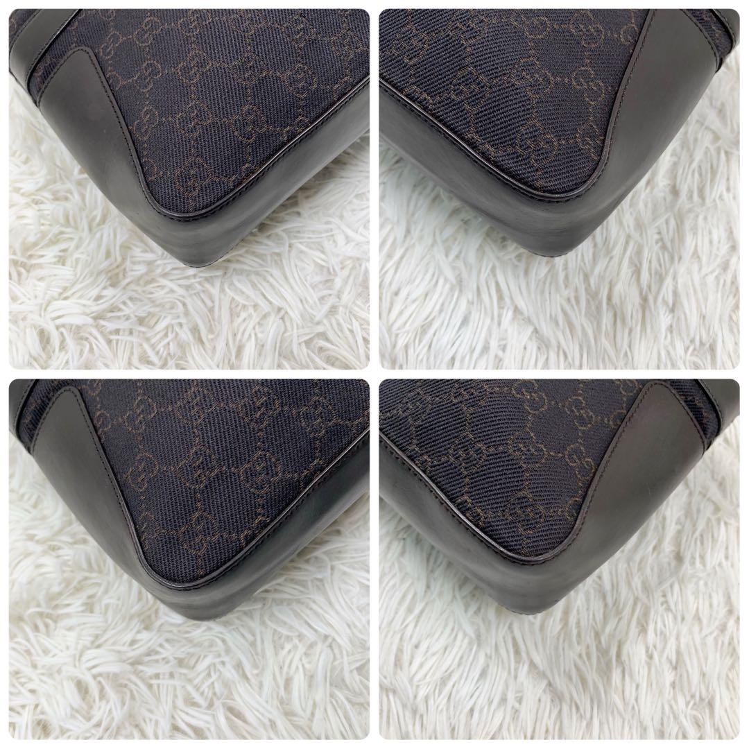 【✨極美品✨】グッチ ハンドバッグ GGキャンバス レザー ブラウン