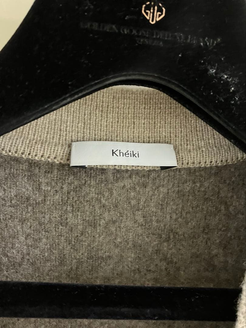 【Kheiki】 BROWN \"Collarless Knit Jacket\"