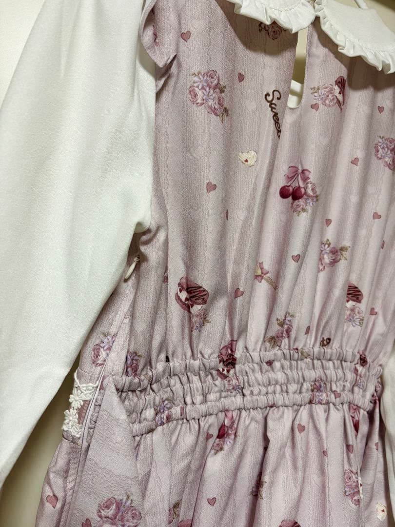 リズリサ WhipBearCafe柄ワンピース ピンク