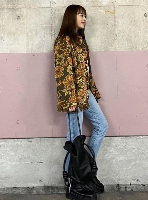 INSCRIRE アンスクリア フラワー パイル ワーク ジャケット 38