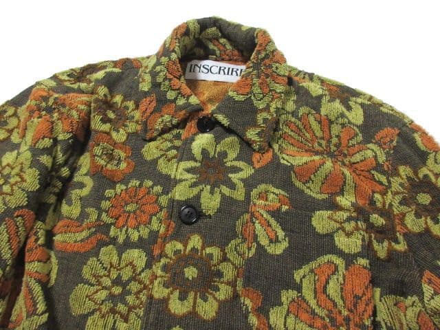 INSCRIRE アンスクリア フラワー パイル ワーク ジャケット 38