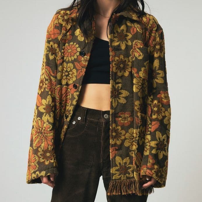 INSCRIRE アンスクリア フラワー パイル ワーク ジャケット 38